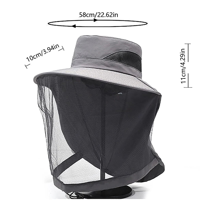 Chapeau Pêche Moustiquaire Anti-Insectes Vert | MDN Store