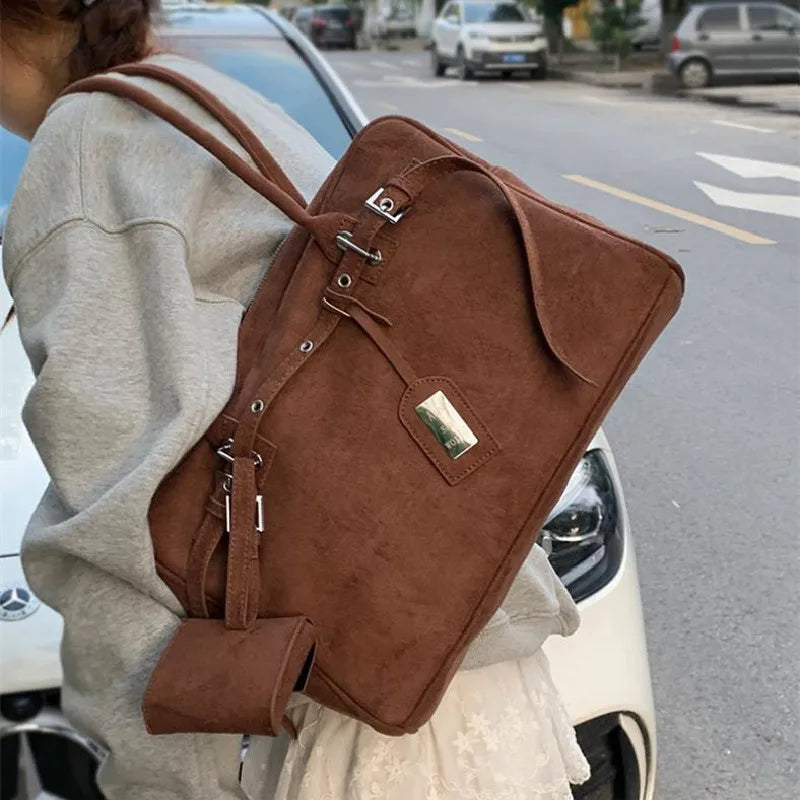Sac Tote Femme Grande Capacité Cuir Suédé - Vintage Élégant Bureau | MDN Store