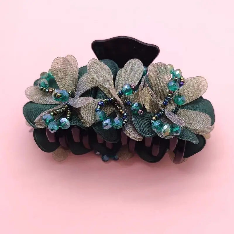 Pince à Cheveux Crabe Fleurie - Accessoire Cheveux Élégant et Pratique | MDN Store