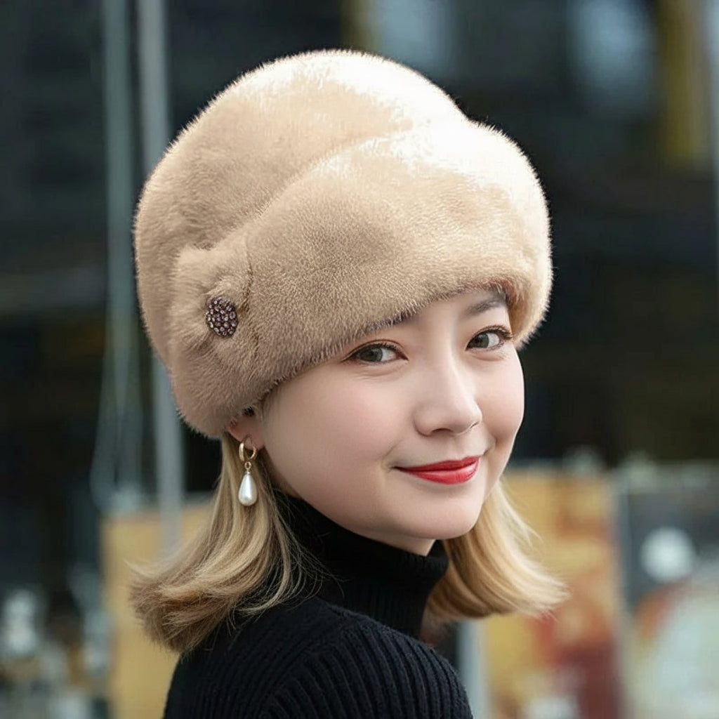 Bonnet Hiver Fourrure Vison Femme | MDN Store