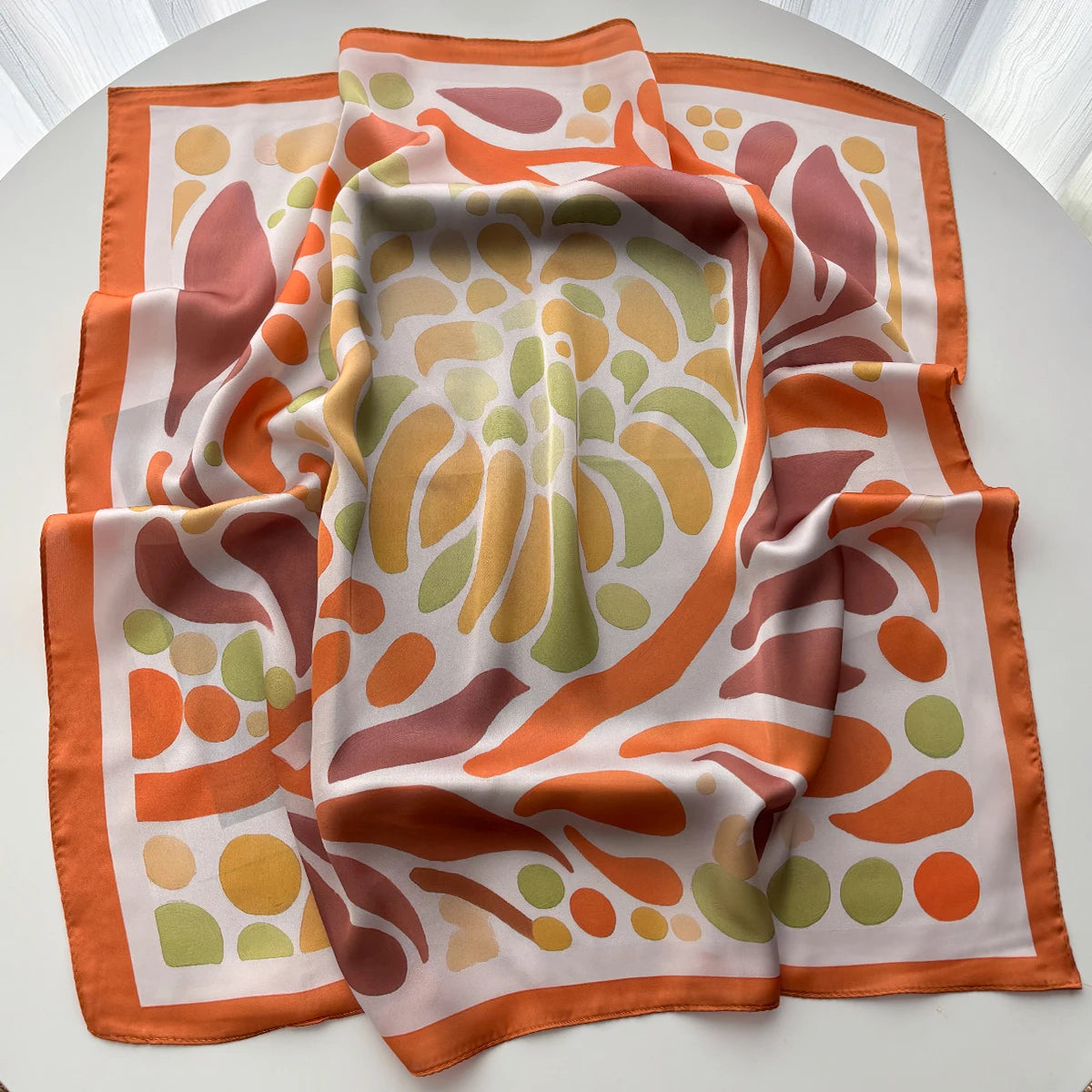 Foulard Carré Soie Imprimé Floral 70cm | MDN Store