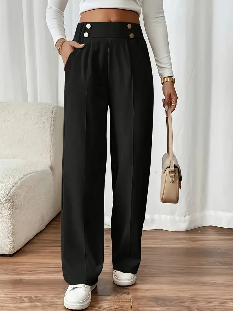 Pantalon Large Femme Fluide Minimaliste Kaki | MDN Store