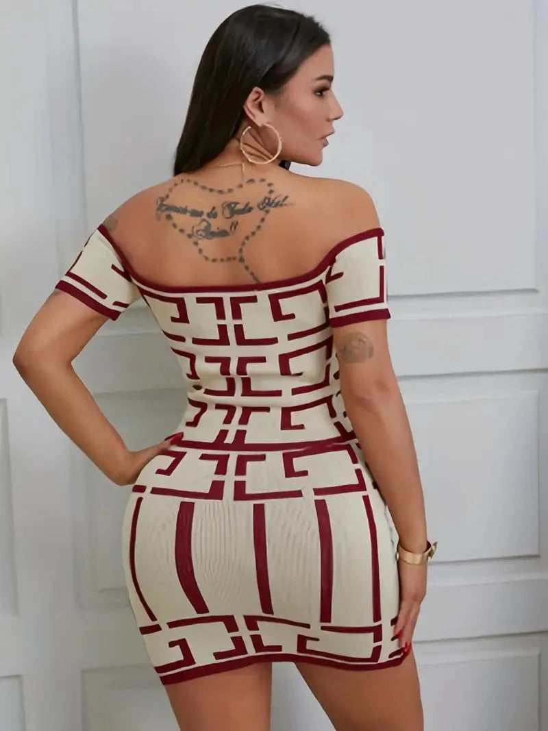 Ensemble Crop Top & Jupe Moulante Géométrique | MDN Store
