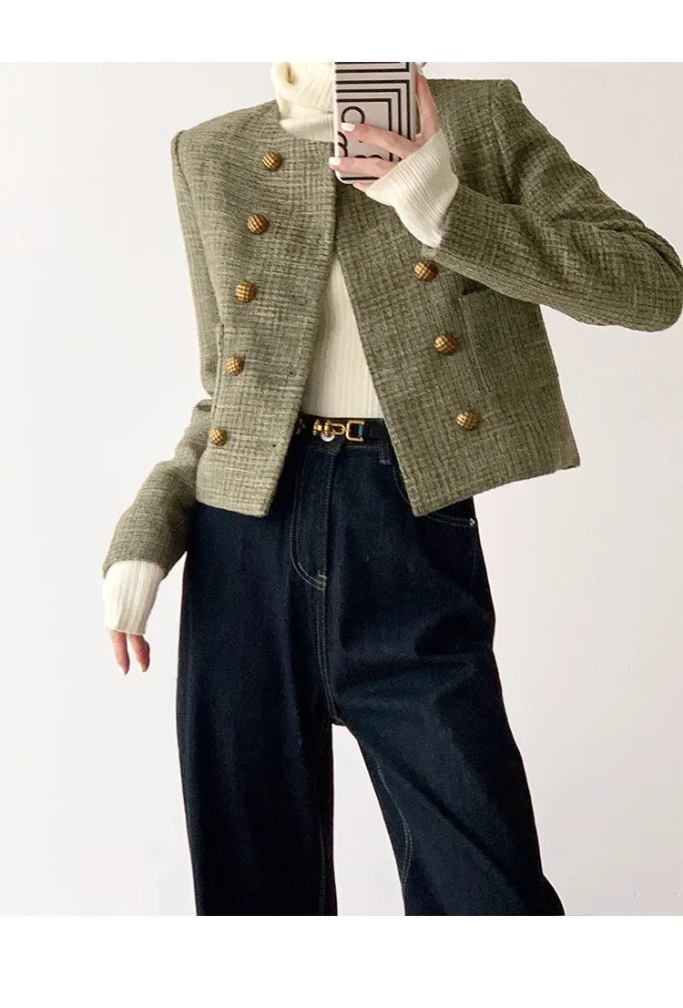 Veste Courte Vintage Pois Style Français | MDN Store