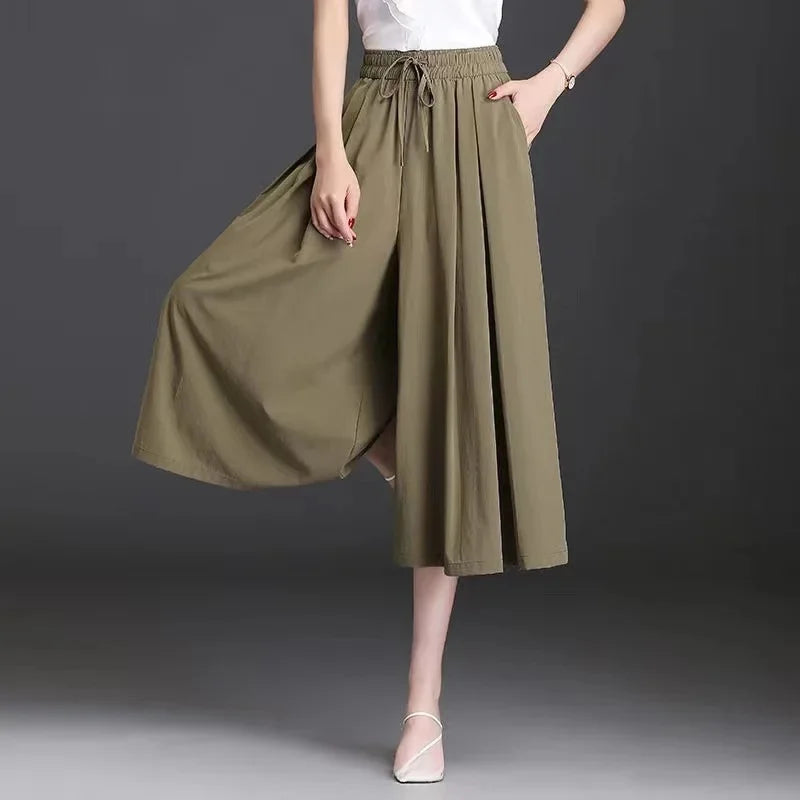 Jupe-Culotte Large Soie Glacée Femme | MDN Store