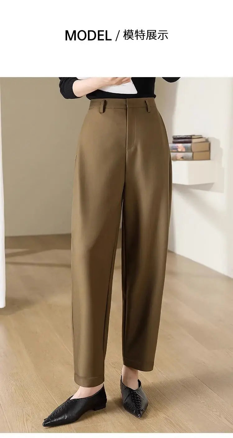 Pantalon Femme Cocon Tailleur 7/8 - Harlem Slim Printemps Mode Bureau Élégant | MDN Store