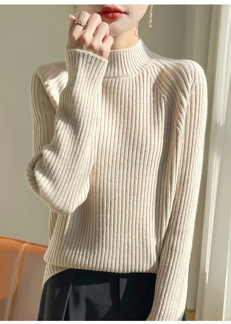 Pull Sans Manches Femme Col Montant Tricot Epais Layering 6 Coloris | MDN Store