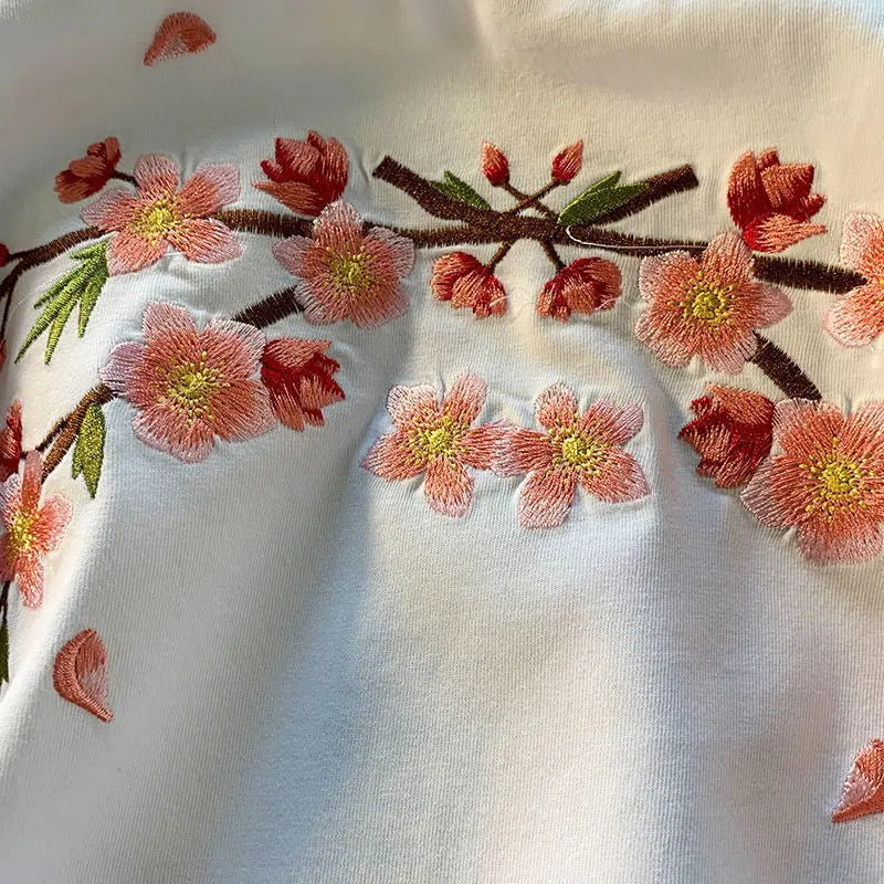 T-Chemise Broderie Cerisiers Femme | MDN Store