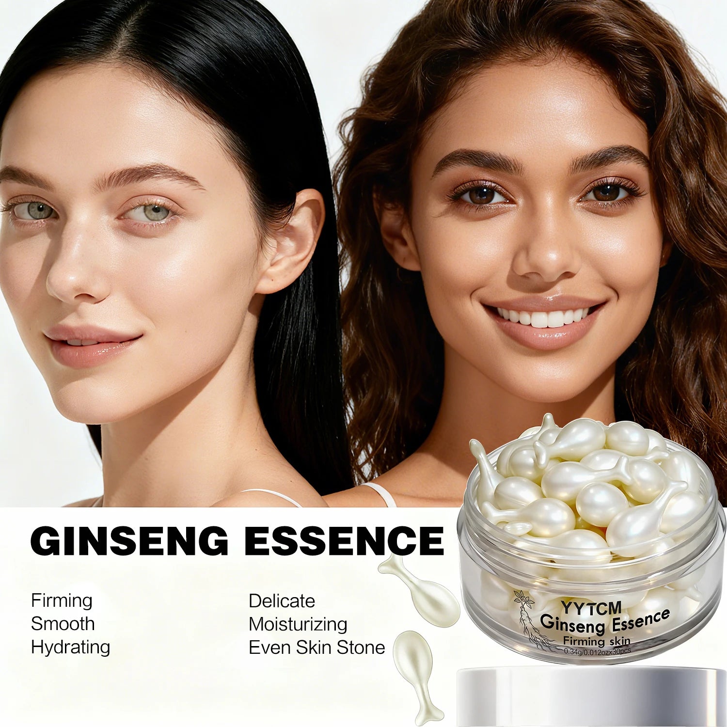 Capsules Ginseng Hydratantes Squalane Niacinamide Vitamine E Rétinol | MDN Store 25