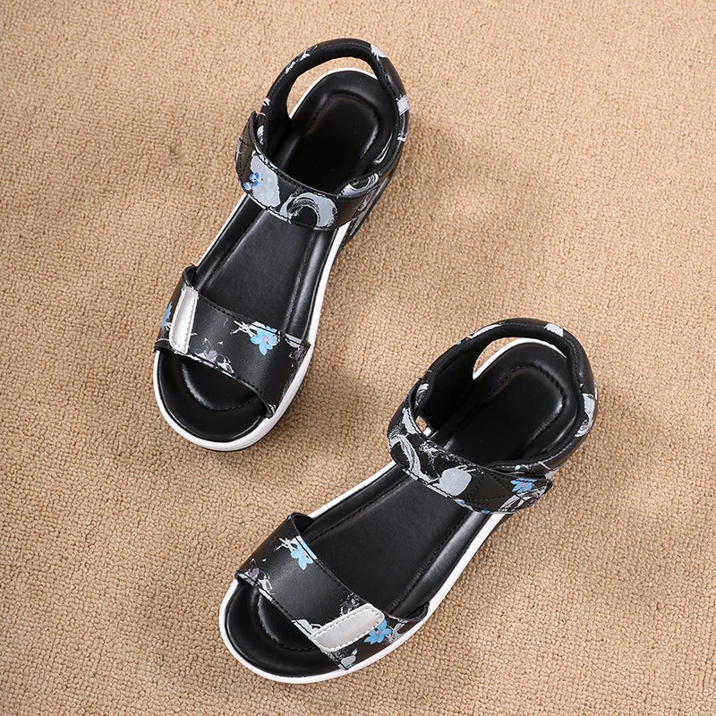 Sandales Plateforme Femme Confort Cuir Plage Sport | MDN