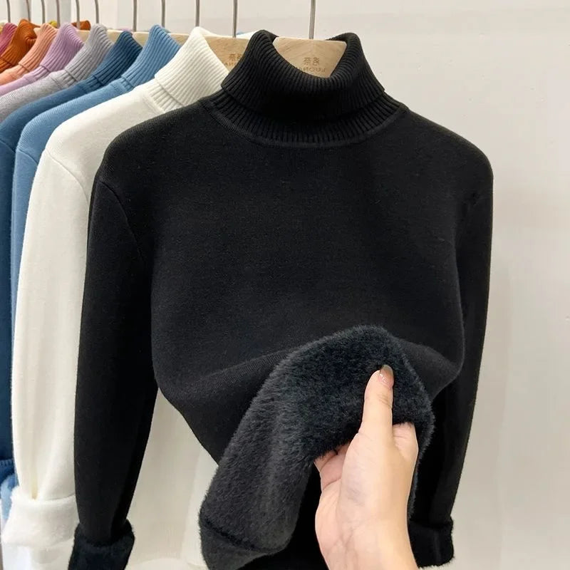 Pull Col Roule Femme Polaire Epais Manches Longues 8 Coloris | MDN Store