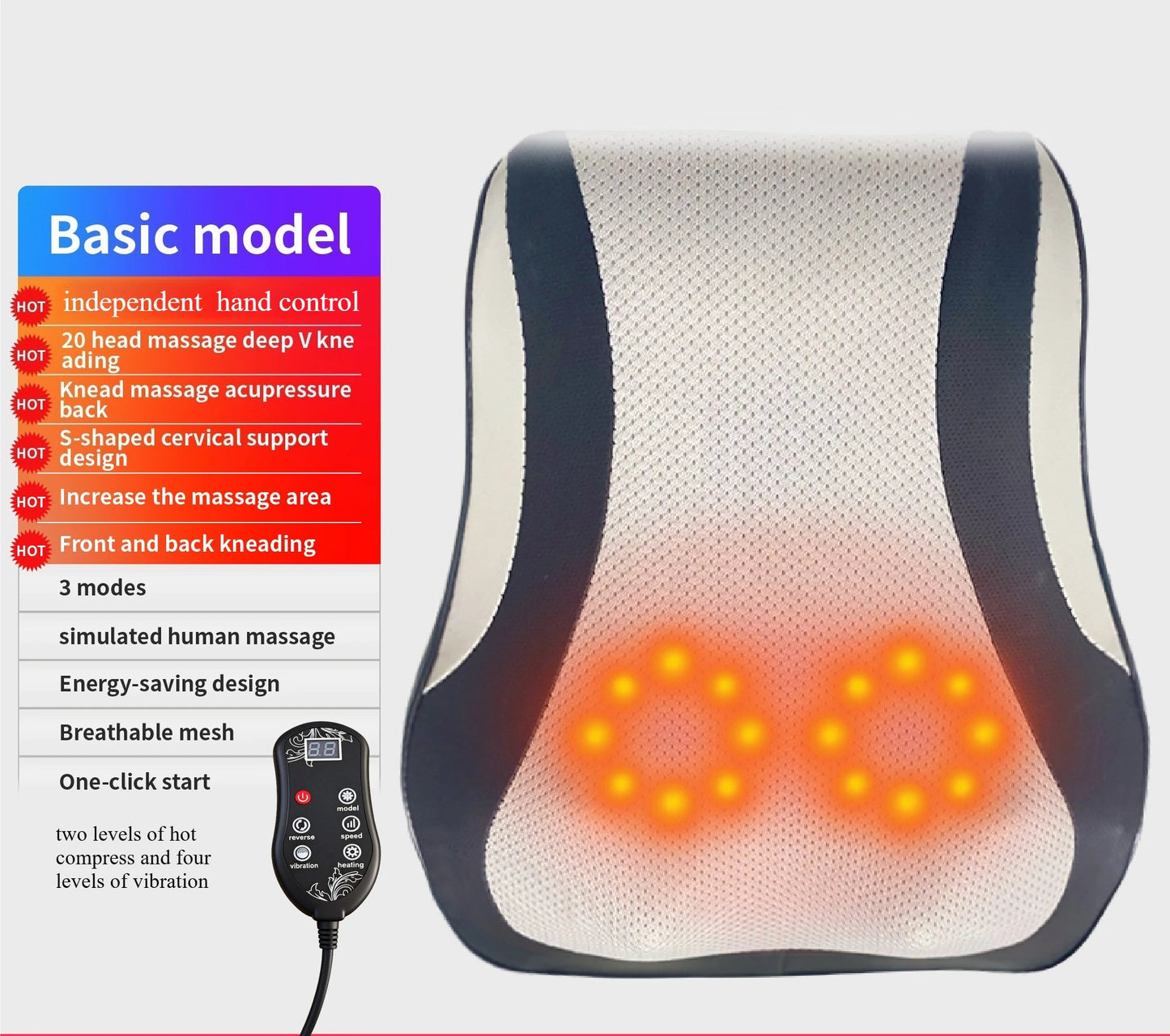 Masseur Cervical Électrique Shiatsu Chauffant Nuque Épaules | MDN