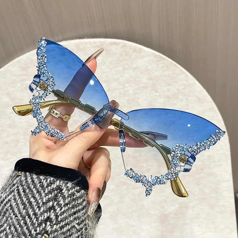 Lunettes Soleil Papillon Sans Monture Cat Eye Femme Homme | MDN Store