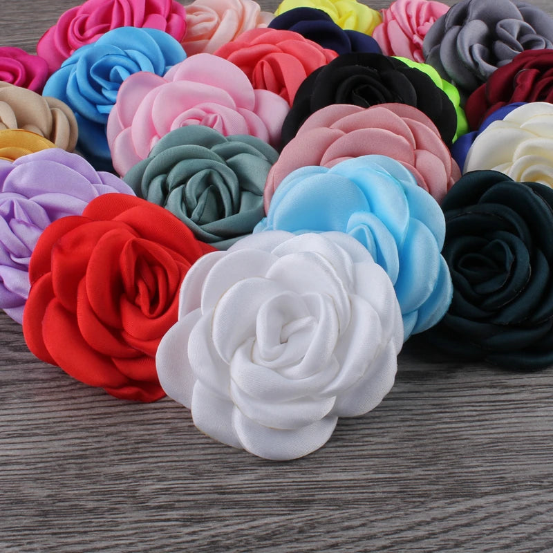 Lot de 10 Fleurs en Satin 6cm - Accessoires Cheveux Mariage | MDN Store