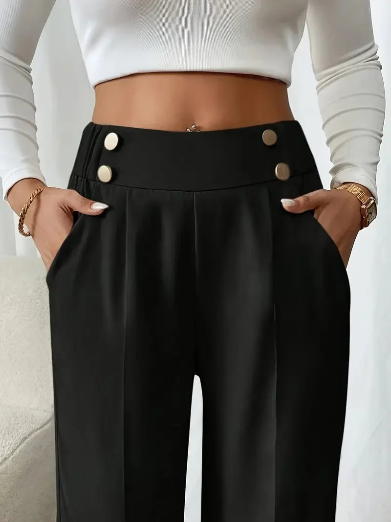 Pantalon Large Femme Fluide Minimaliste Kaki | MDN Store