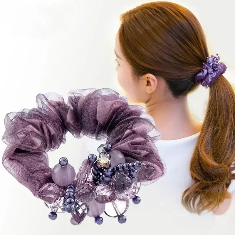 Chouchou Dentelle Nœud Fantaisie - Élastique Cheveux Femme Fille Haute... | MDN Store