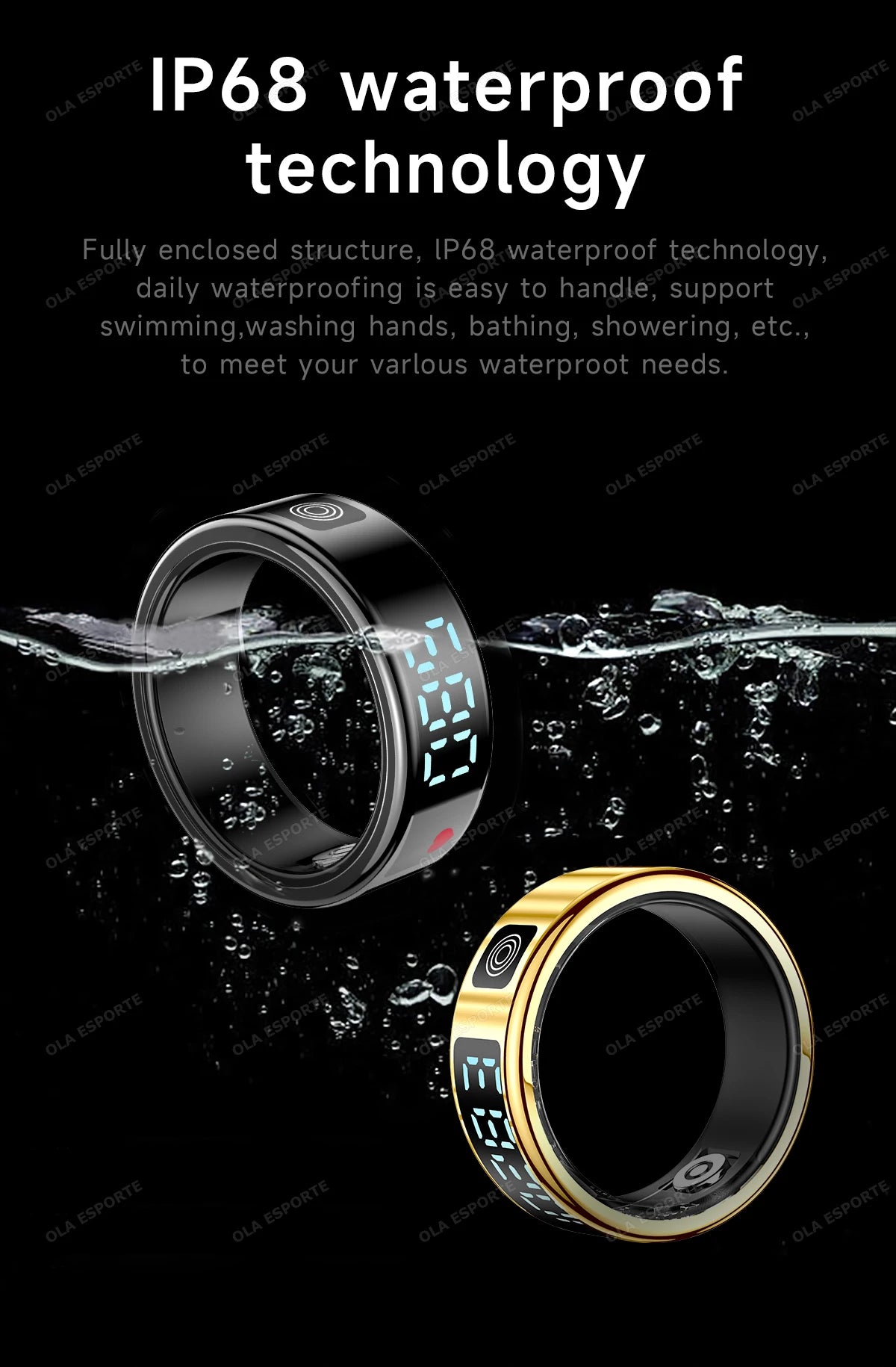 Bague Connectée Écran Tactile Charge Sans Fil Étanche 5ATM | MDN Store