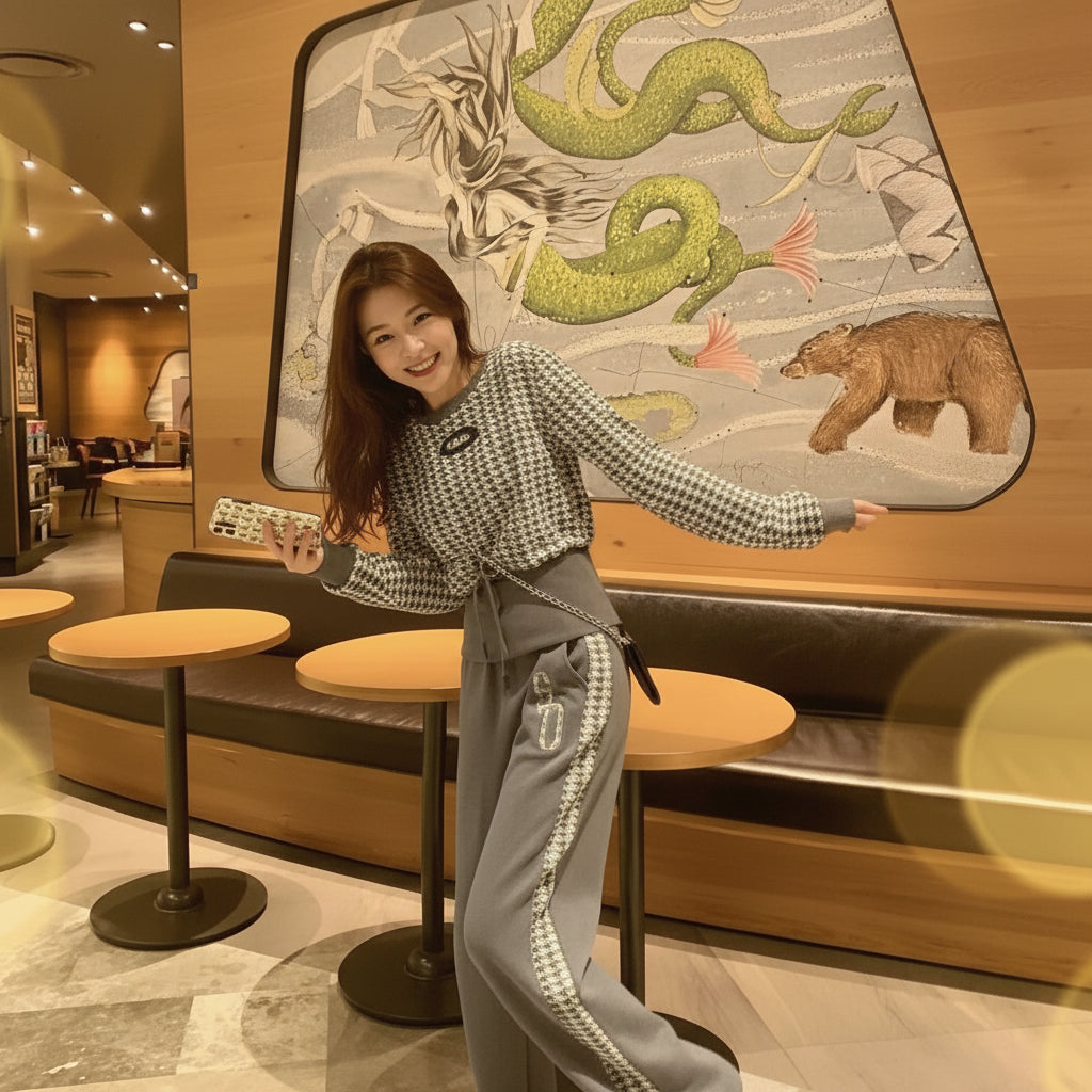 Ensemble Tweed Femme Veste & Pantalon Pattes Éléphant | MDN