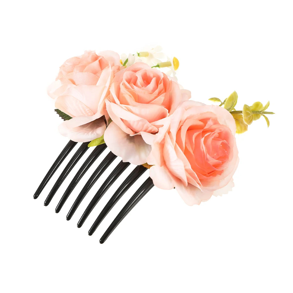 Pince Cheveux Double Rose Flanelle Boho - Barrette Fourche Élégante | MDN Store