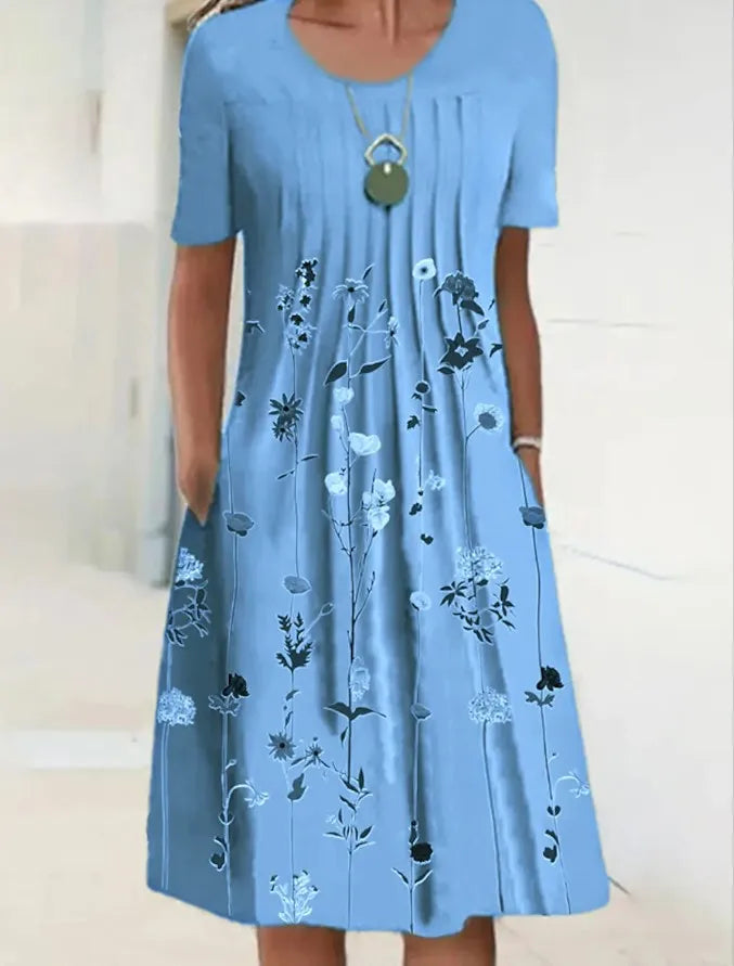 Robe Longue Femme Bohème Fleurie Volants Poches Été | MDN Store