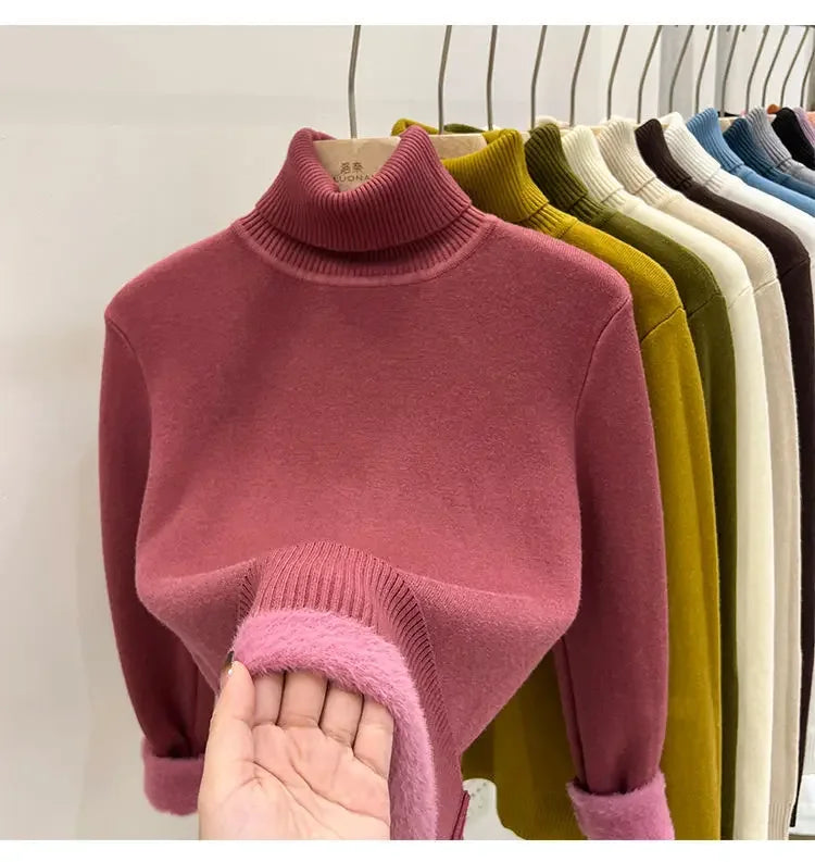 Pull Col Roule Femme Polaire Epais Manches Longues 8 Coloris | MDN Store