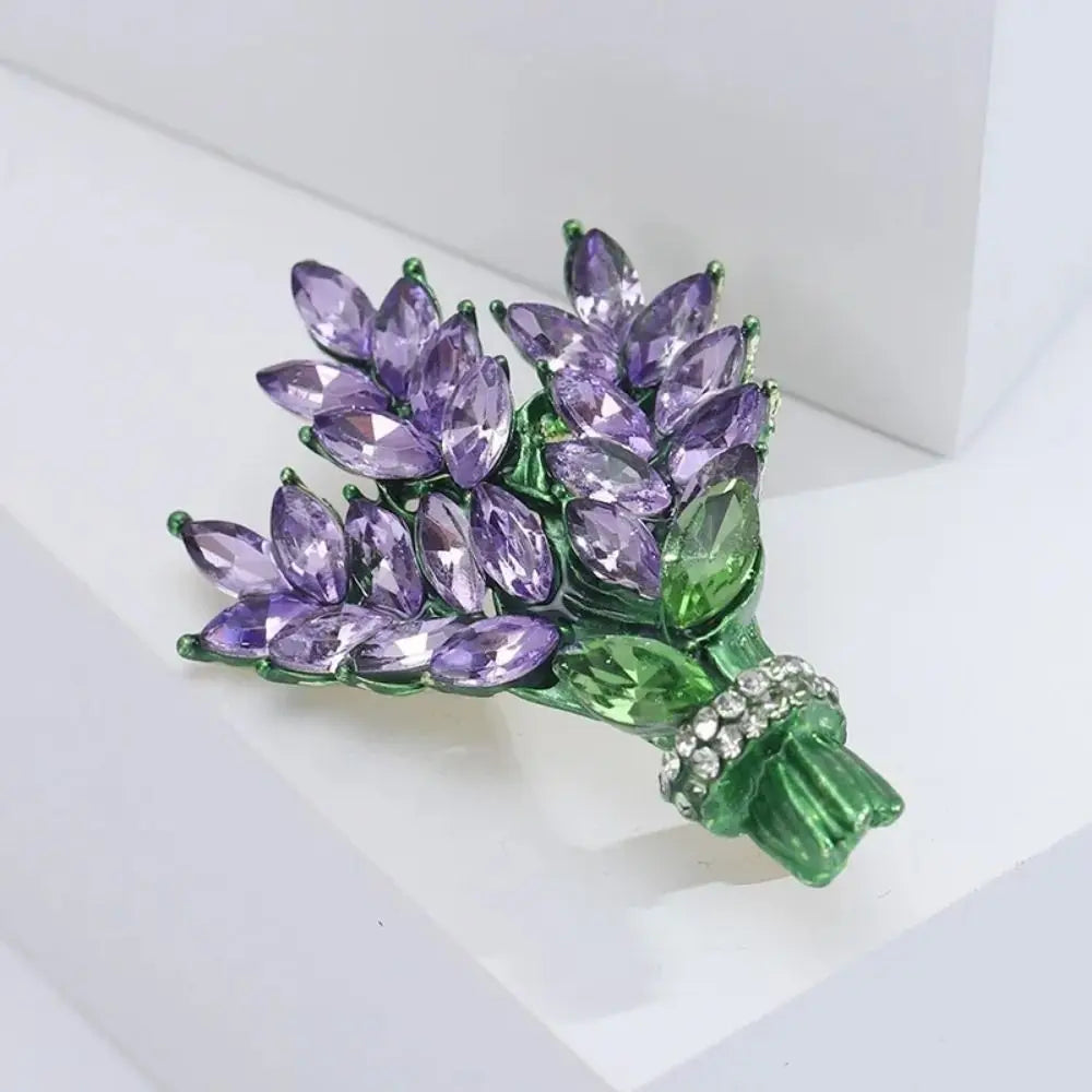 Broche Lavande Cristal Strass Pin Fleur Élégant | MDN