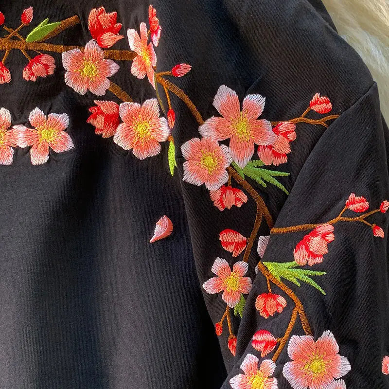 T-shirt Broderie Cerisiers Femme | MDN