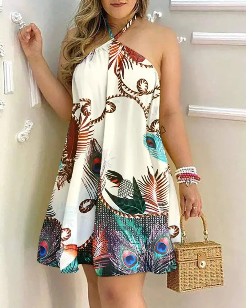 Robe Bohème Florale Dos Nu Col Licou Été | MDN Store