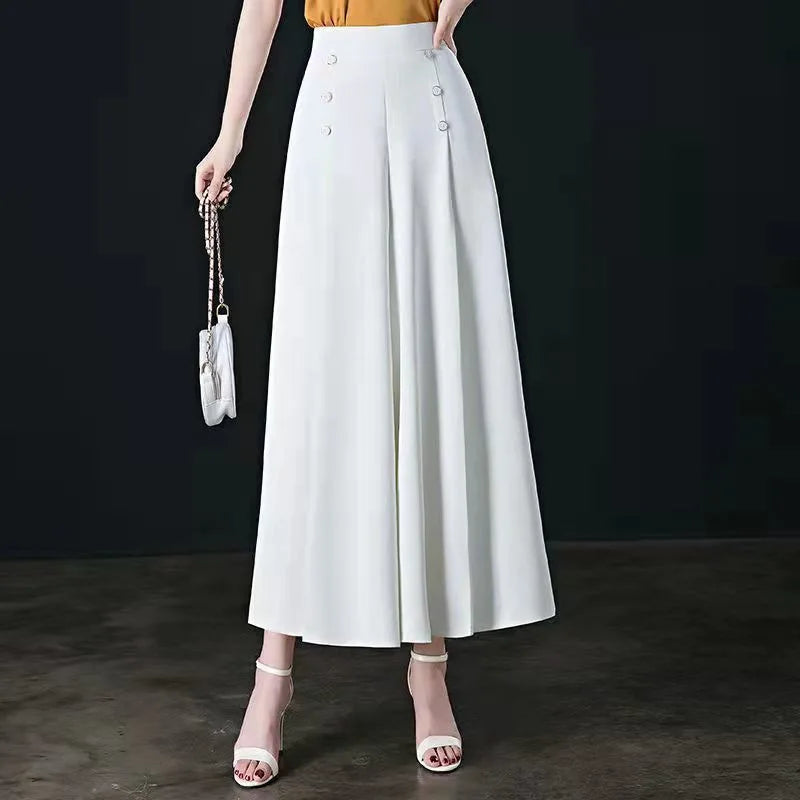 Pantalon Large Femme Vintage Café Taille Haute | MDN Store