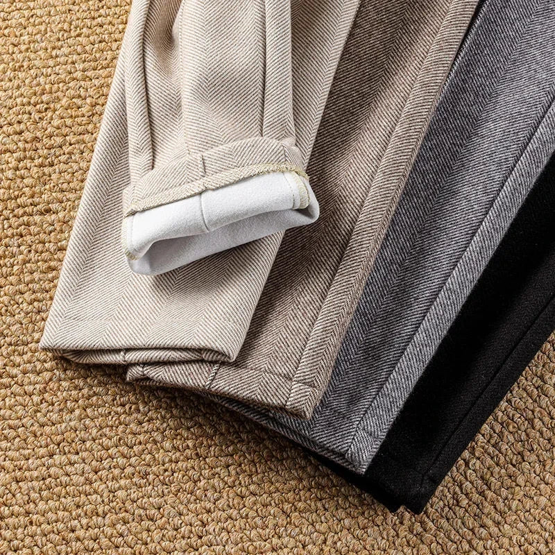 Pantalon Femme Laine Taille Haute - Velours Épais Chaud Automne Hiver | MDN