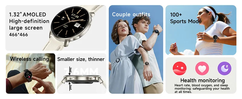 Montre Connectée AMOLED 1.32" Lampe Torche Bluetooth | MDN