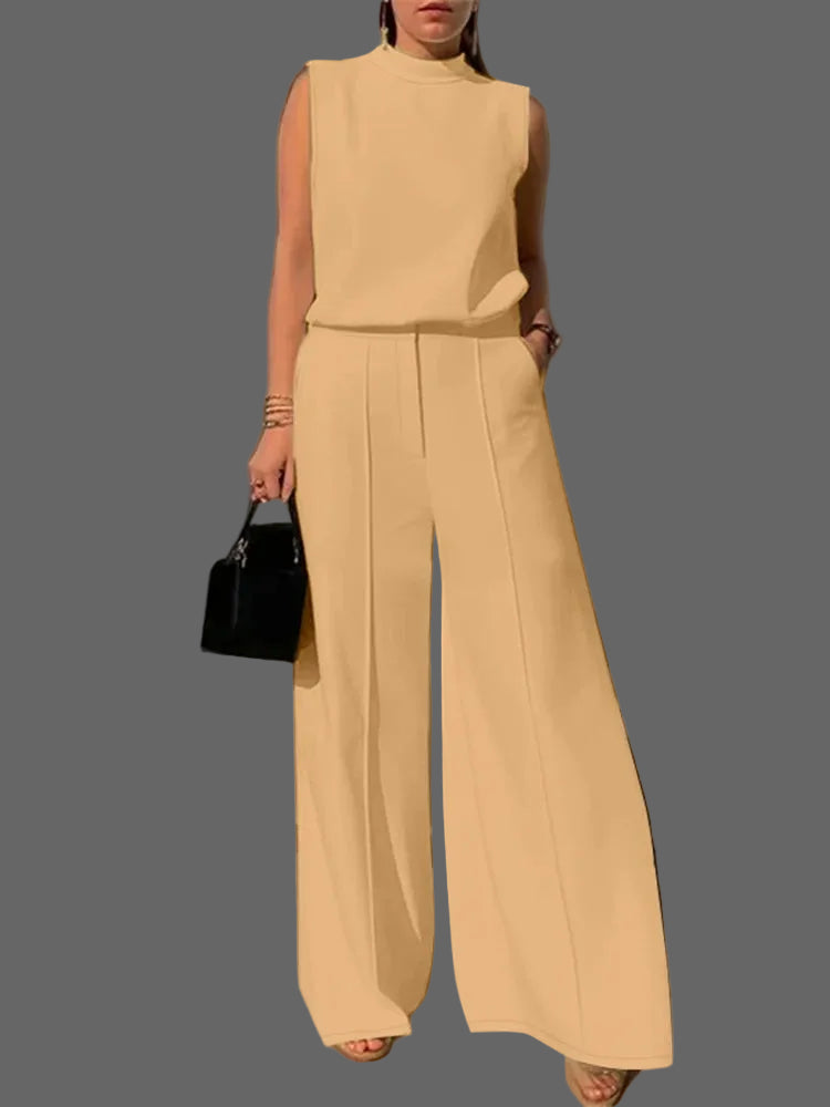 Ensemble Débardeur & Pantalon Large Minimaliste Kaki | MDN Store