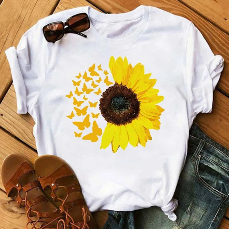 T-shirt Coton Tournesol Papillon Oversize | MDN