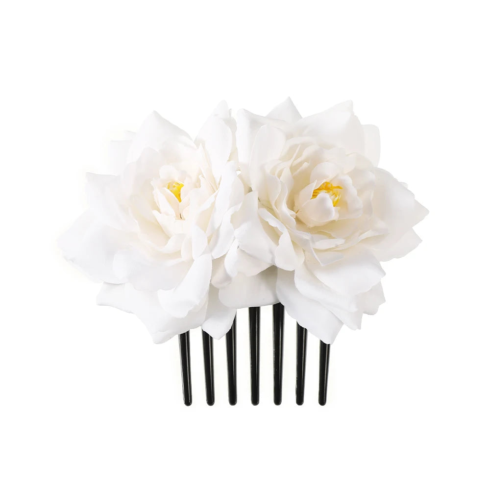 Pince Cheveux Double Rose Flanelle Boho - Barrette Fourche Élégante | MDN Store
