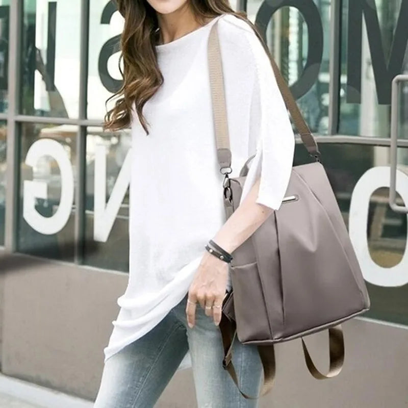 Sac à Dos Femme Nylon Casual Couleur Unie Bandoulière Détachable - MDN