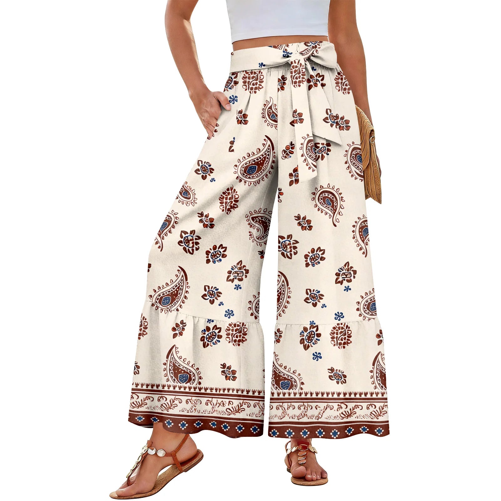 Pantalon Bohème Imprimé Floral Femme | MDN Store