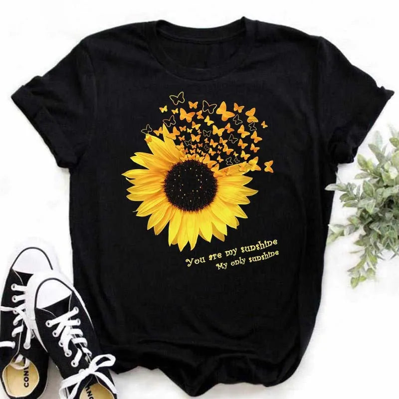 T-shirt Coton Tournesol Papillon Oversize | MDN