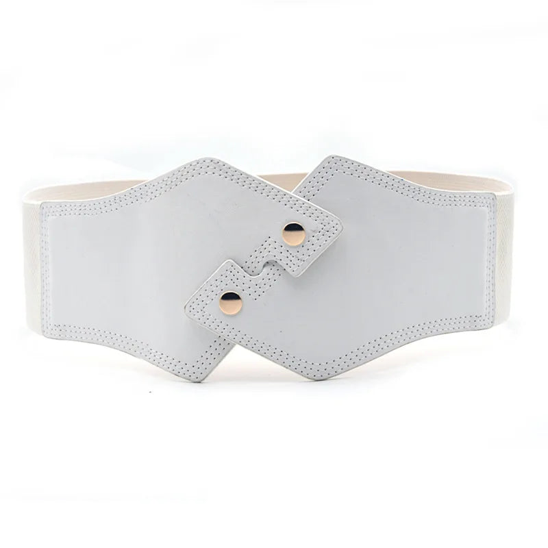 Ceinture Large Élastique Femme Boucle Dorée - Ceinture Taille Haute Luxe Stretch | MDN
