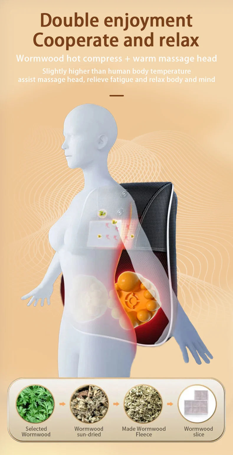 Masseur Cervical Électrique Shiatsu Chauffant Nuque Épaules | MDN