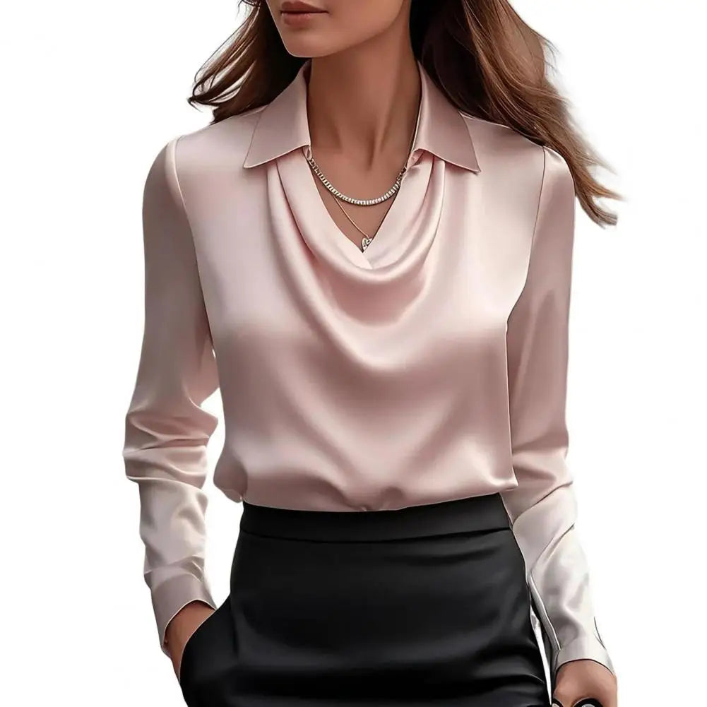 Chemise Femme Satin Col Revers Élégante | MDN Store