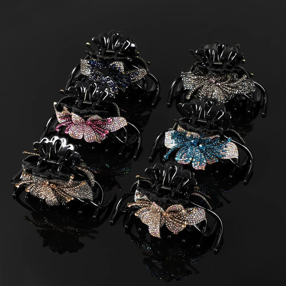 Pince Cheveux Fleur Strass Luxe Coréenne - Barrette Crabe Élégante | MDN Store