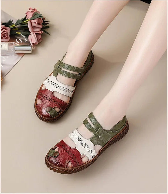 Sandales Cuir Plates Bout Fermé Lorilury | MDN Store