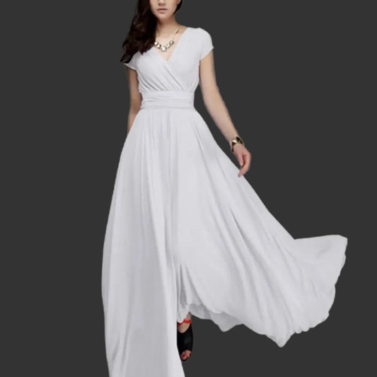 Robe Longue Bohème Col V Femme | MDN