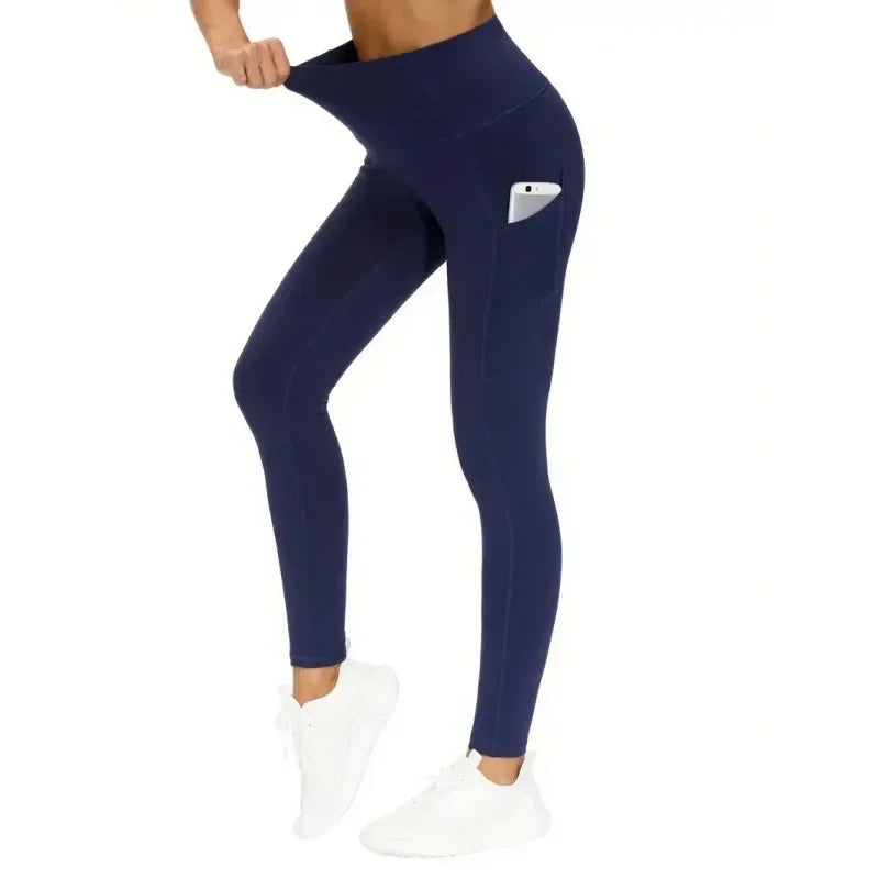 Leggings Yoga Taille Haute Poche Femme Rouge | MDN Store