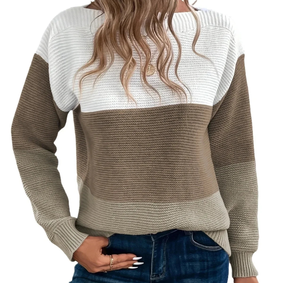 Pull Femme Ample Col Rond Tricote Epais 8 Coloris Automne Hiver | MDN Store