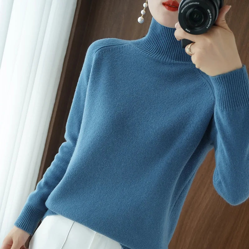 Pull Col Roule Epais Femme Maille Chaude Style Coreen 12 Coloris S-XXL | MDN Store