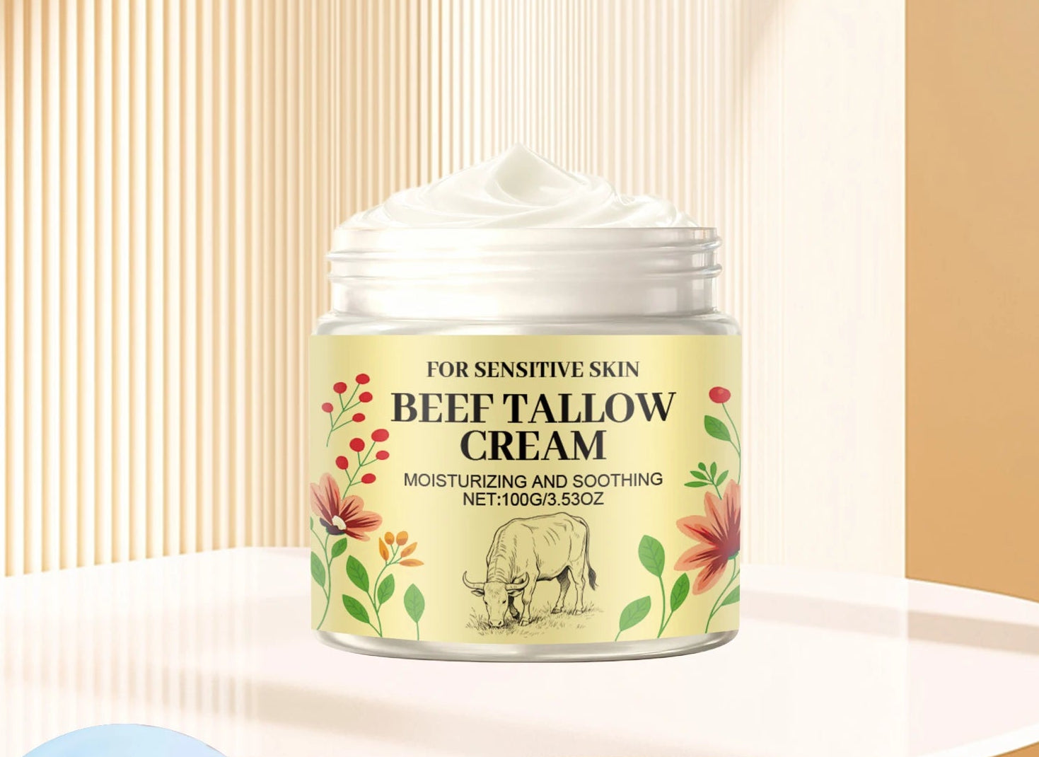 Baume Suif de Bœuf Miel Fouetté Hydratant Raffermissant Anti-Rides 100g | MDN Store