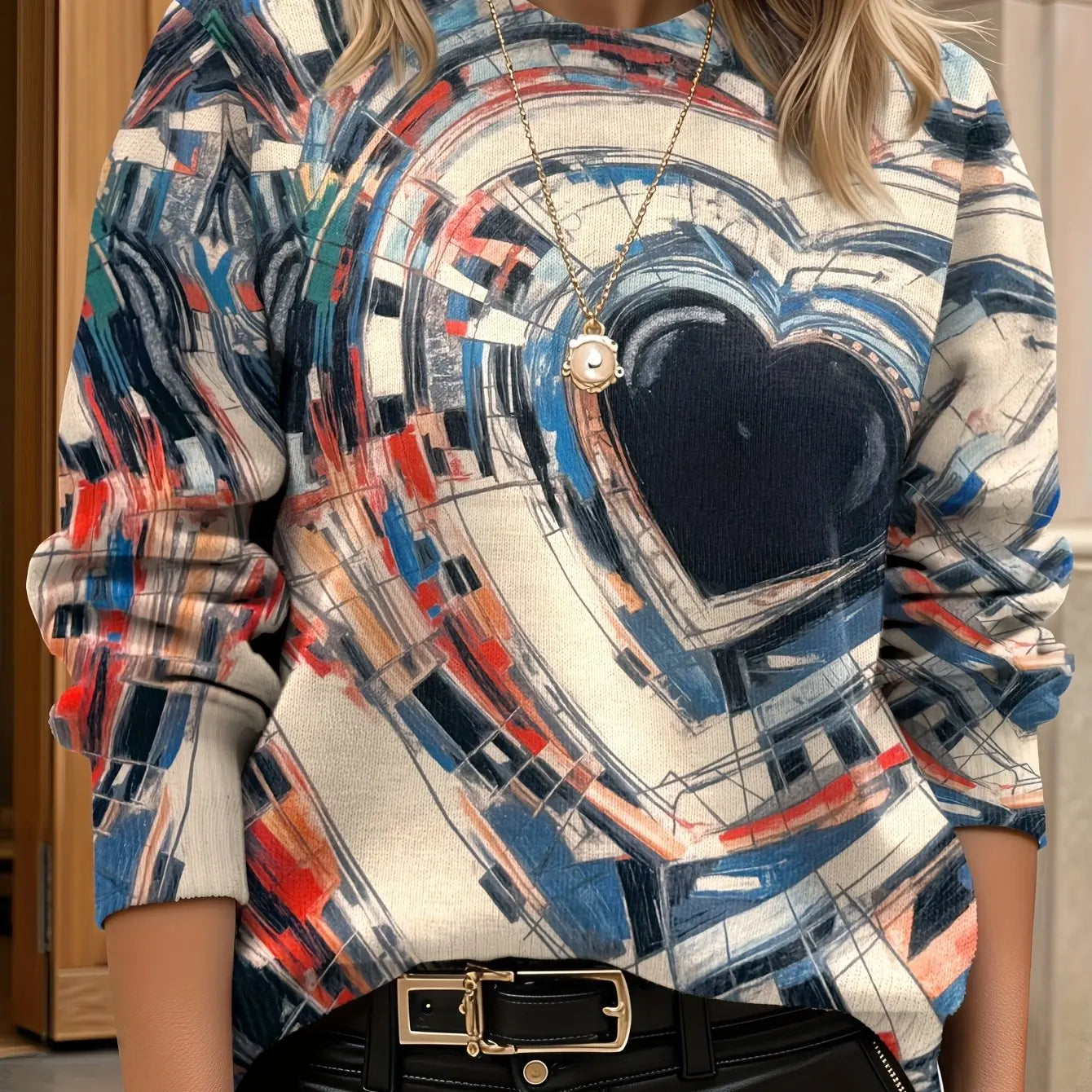 Pull Femme Floral Col Rond Manches Longues Ample 24 Coloris | MDN Store