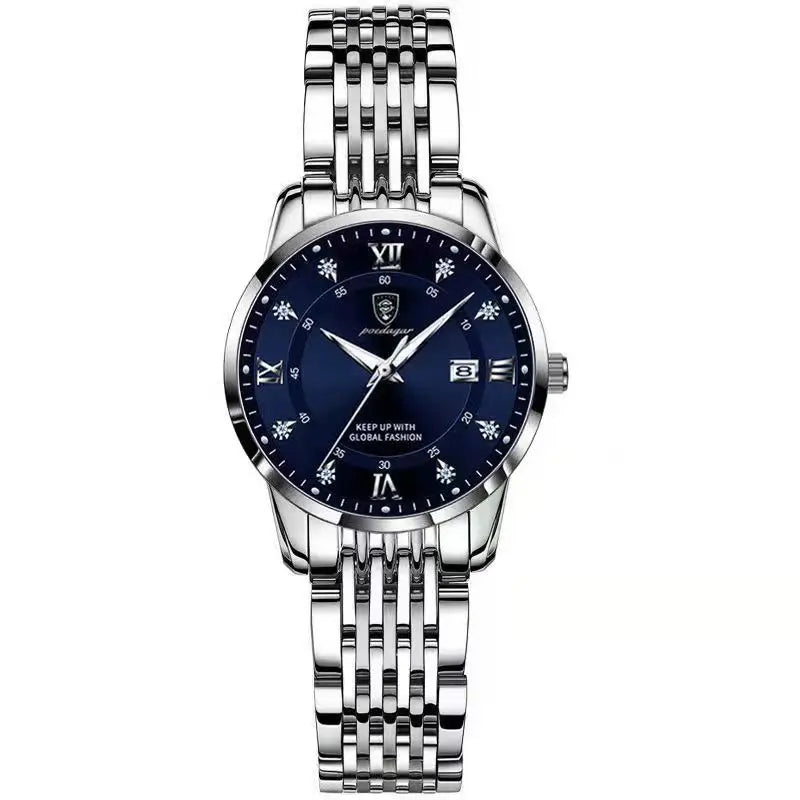 Montre Quartz Femme Luxe Acier Inoxydable Chiffres Romains Lumineuse | MDN Store 25