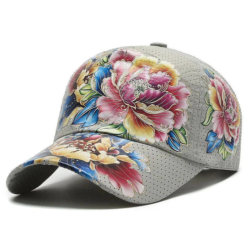 Casquette Baseball Florale Tie-Dye Hip Hop Femme Coton Reglable | MDN Store 25